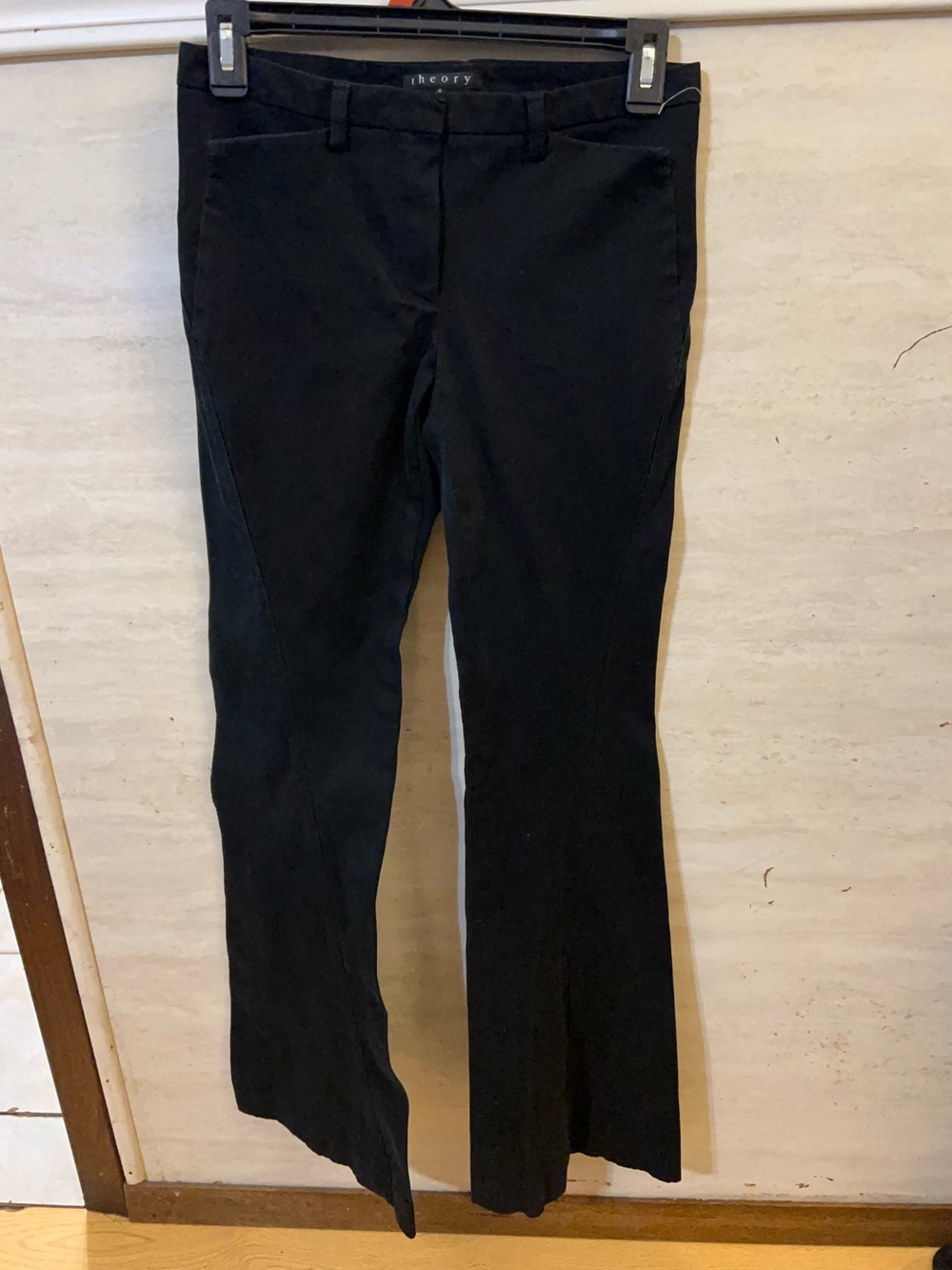 Theory Black Women’s Flared Wide-Leg Pants